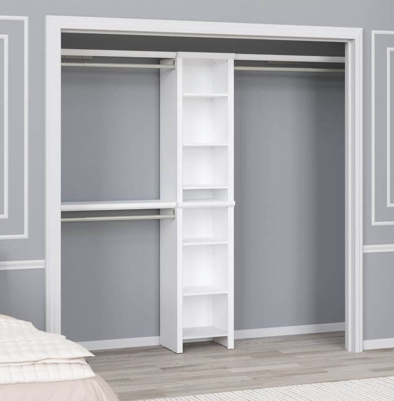 small wood closet system